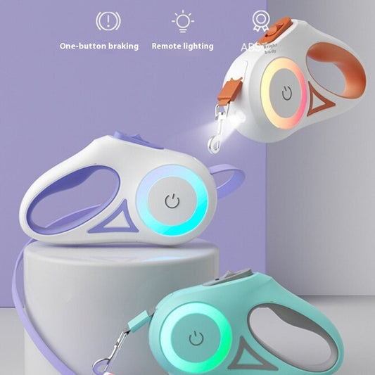 Retractable Dog Leash & Collar Set - Night Spotlight