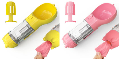 3-in-1 Pet Water Bottle - Feeder & Poop Bag Holder