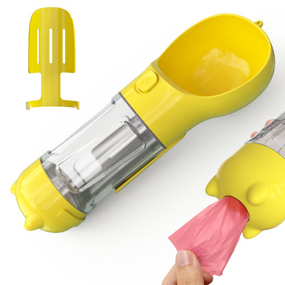 3-in-1 Pet Water Bottle - Feeder & Poop Bag Holder