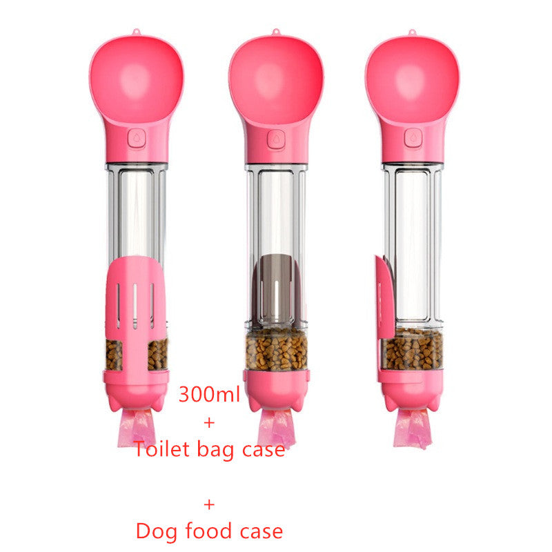 3-in-1 Pet Water Bottle - Feeder & Poop Bag Holder