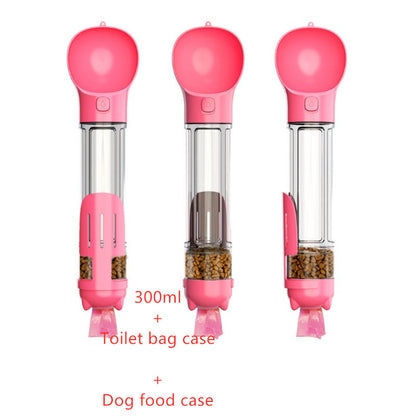 3-in-1 Pet Water Bottle - Feeder & Poop Bag Holder