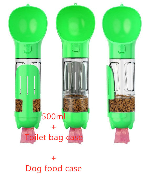 3-in-1 Pet Water Bottle - Feeder & Poop Bag Holder