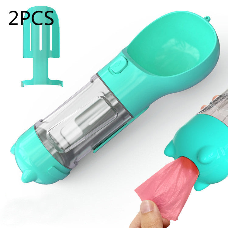 3-in-1 Pet Water Bottle - Feeder & Poop Bag Holder
