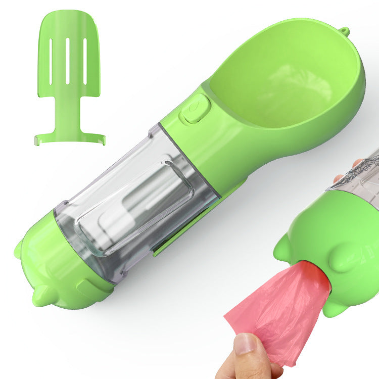 3-in-1 Pet Water Bottle - Feeder & Poop Bag Holder