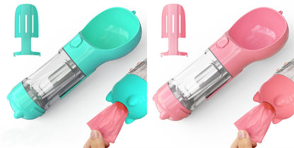3-in-1 Pet Water Bottle - Feeder & Poop Bag Holder