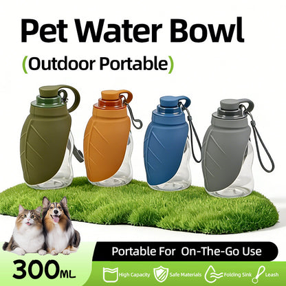 Foldable Silicone Pet Water Bottle - Leak-Proof Travel