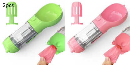 3-in-1 Pet Water Bottle - Feeder & Poop Bag Holder