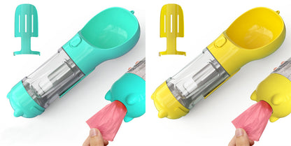 3-in-1 Pet Water Bottle - Feeder & Poop Bag Holder