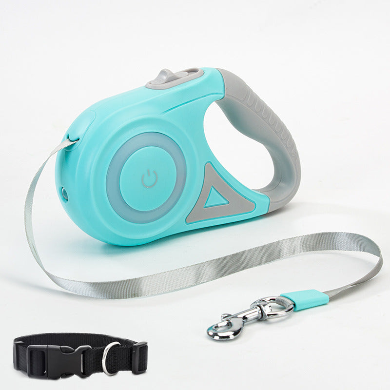 Retractable Dog Leash & Collar Set - Night Spotlight
