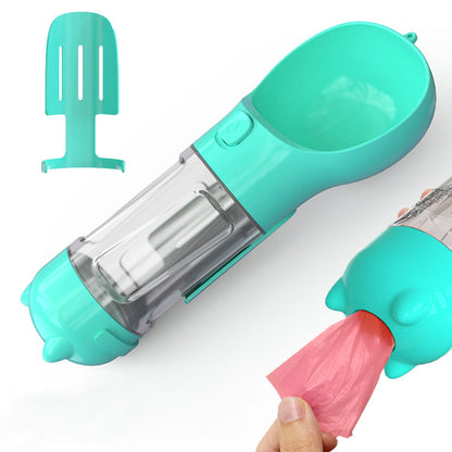 3-in-1 Pet Water Bottle - Feeder & Poop Bag Holder