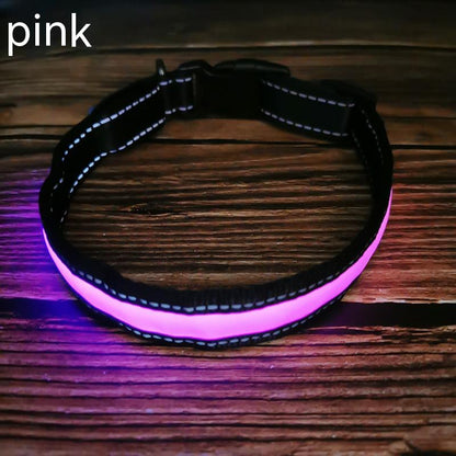 LED Dog Collar - Rechargeable Night Safety Light