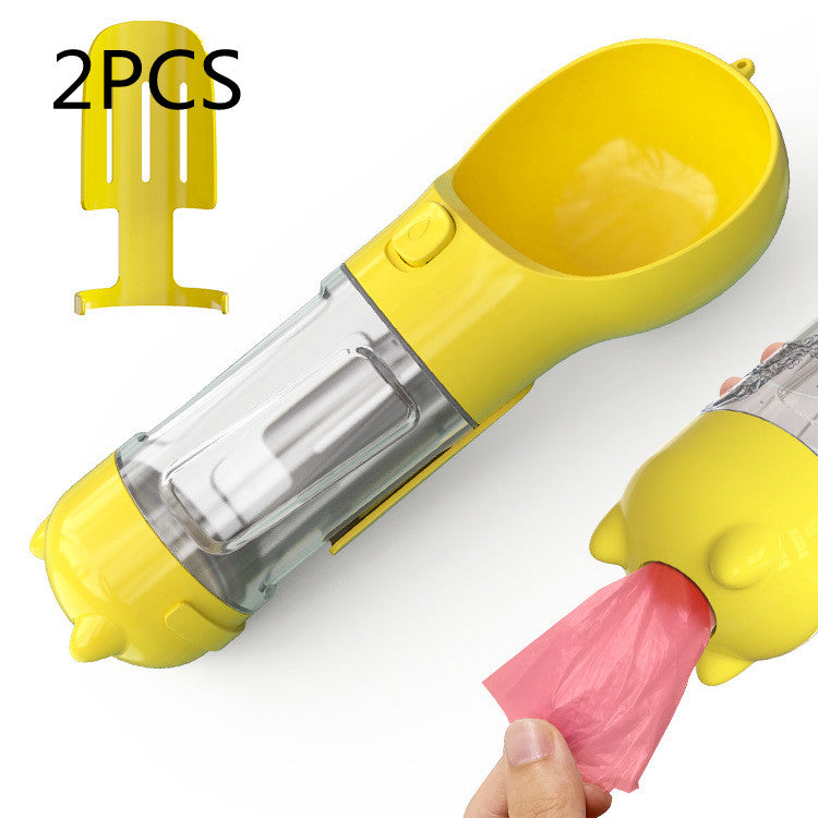 3-in-1 Pet Water Bottle - Feeder & Poop Bag Holder