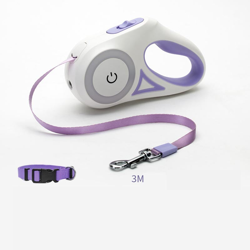 Retractable Dog Leash & Collar Set - Night Spotlight