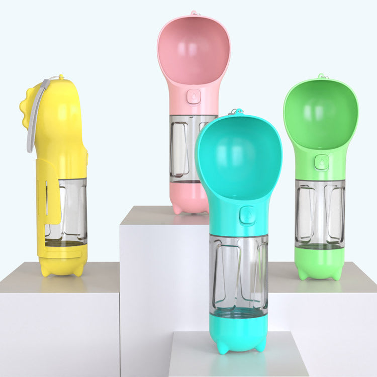 3-in-1 Pet Water Bottle - Feeder & Poop Bag Holder