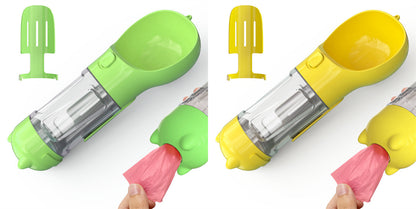 3-in-1 Pet Water Bottle - Feeder & Poop Bag Holder