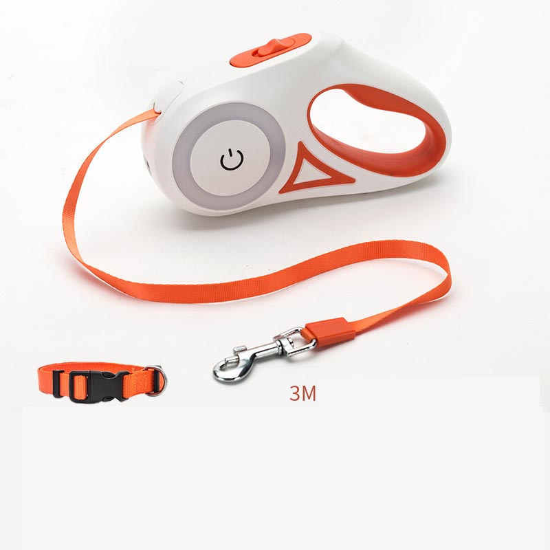 Retractable Dog Leash & Collar Set - Night Spotlight