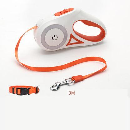 Retractable Dog Leash & Collar Set - Night Spotlight