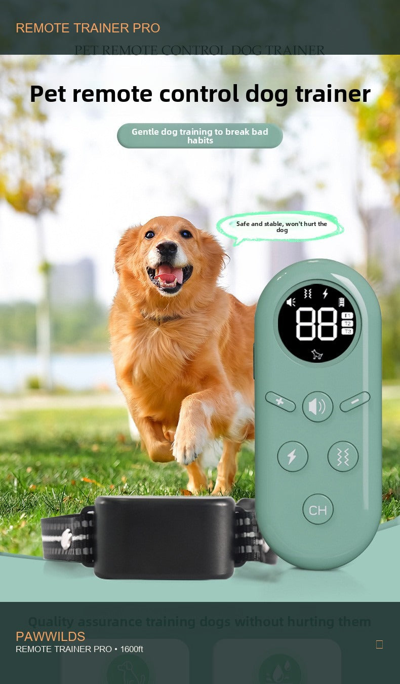 1600ft remote dog training collar with vibration sound and static