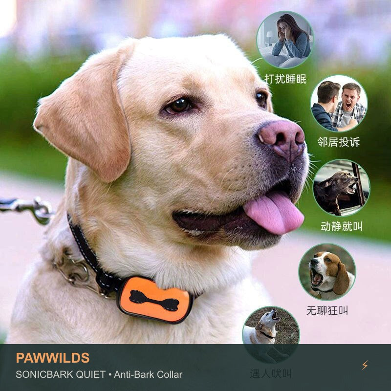 Rechargeable ultrasonic anti-bark dog training collar humane