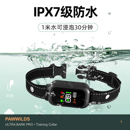 Smart anti-bark training collar with vibration sound and static modes