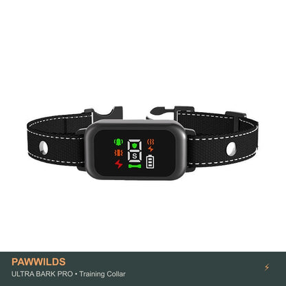 Smart anti-bark training collar with vibration sound and static modes