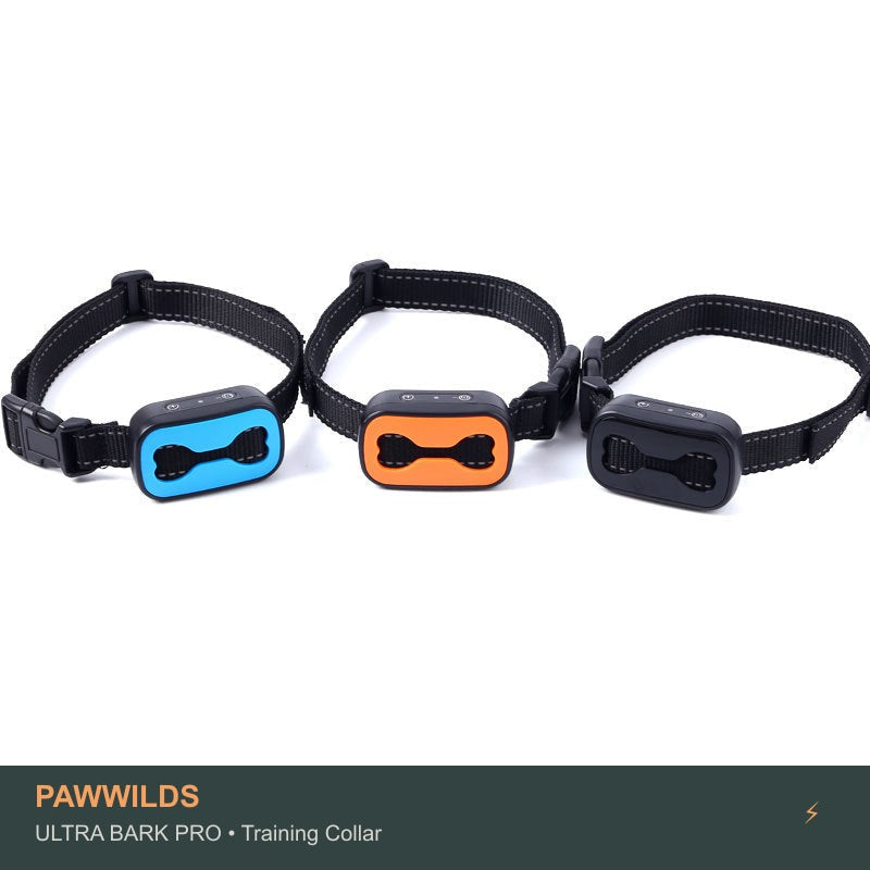 Smart anti-bark training collar with vibration sound and static modes