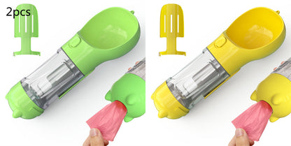 3-in-1 Pet Water Bottle - Feeder & Poop Bag Holder