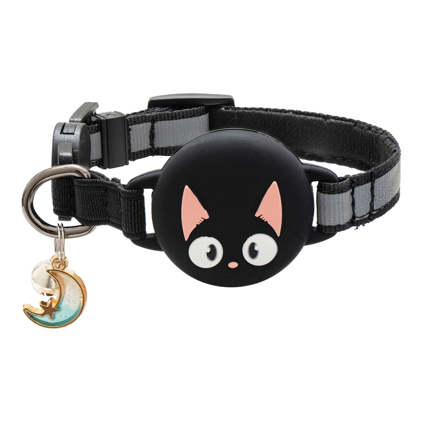 Reflective AirTag dog collar with silicone tracker case for safety