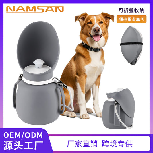 800ml silicone collapsible dog water bottle foldable portable travel
