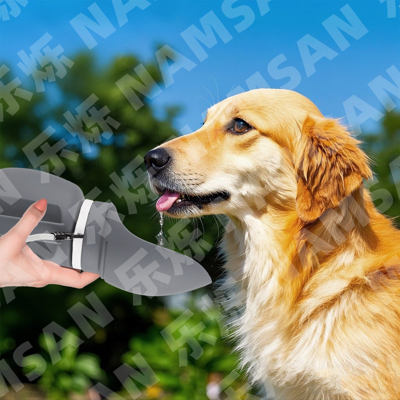 800ml silicone collapsible dog water bottle foldable portable travel