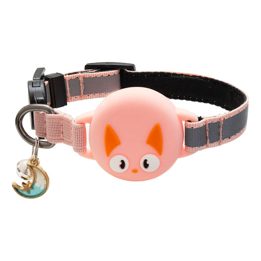 Reflective AirTag dog collar with silicone tracker case for safety