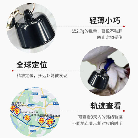 Global smart tracker for pets compatible with Apple Find My network