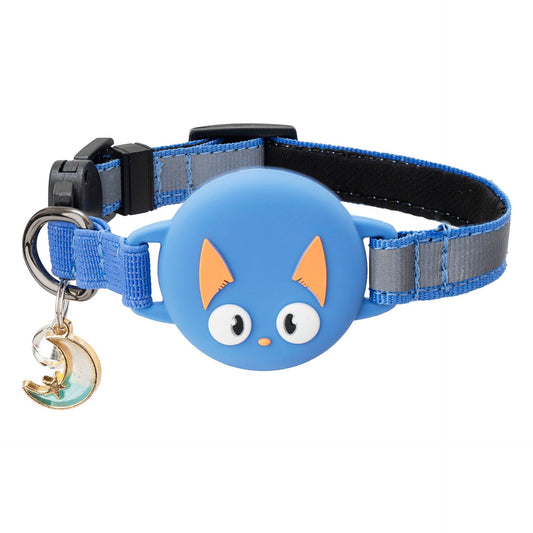 Reflective AirTag dog collar with silicone tracker case for safety