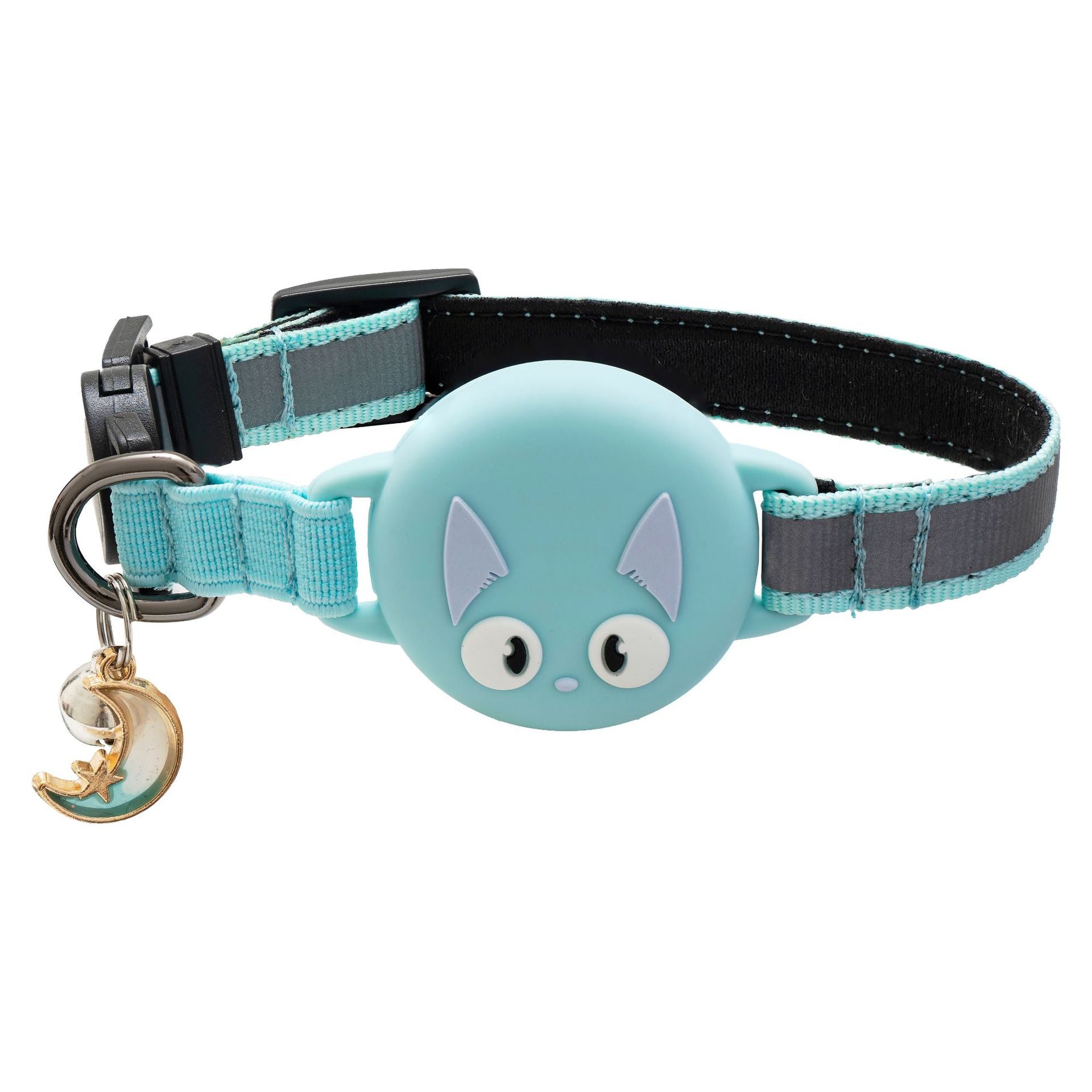 Reflective AirTag dog collar with silicone tracker case for safety