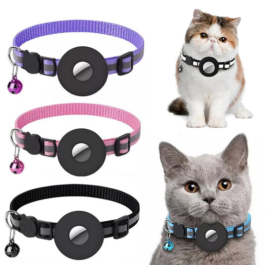 AirTag Reflective Dog Collar Holder - Waterproof Protective Case for Apple AirTag, Nylon Collar