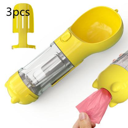 3-in-1 Pet Water Bottle - Feeder & Poop Bag Holder