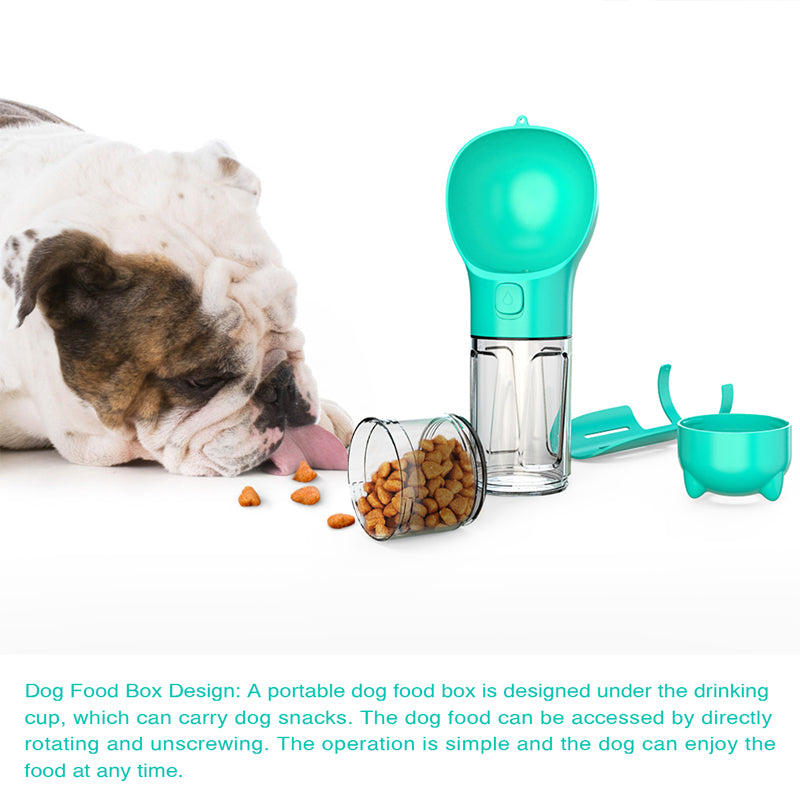 3-in-1 Pet Water Bottle - Feeder & Poop Bag Holder