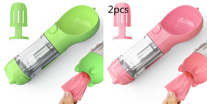3-in-1 Pet Water Bottle - Feeder & Poop Bag Holder
