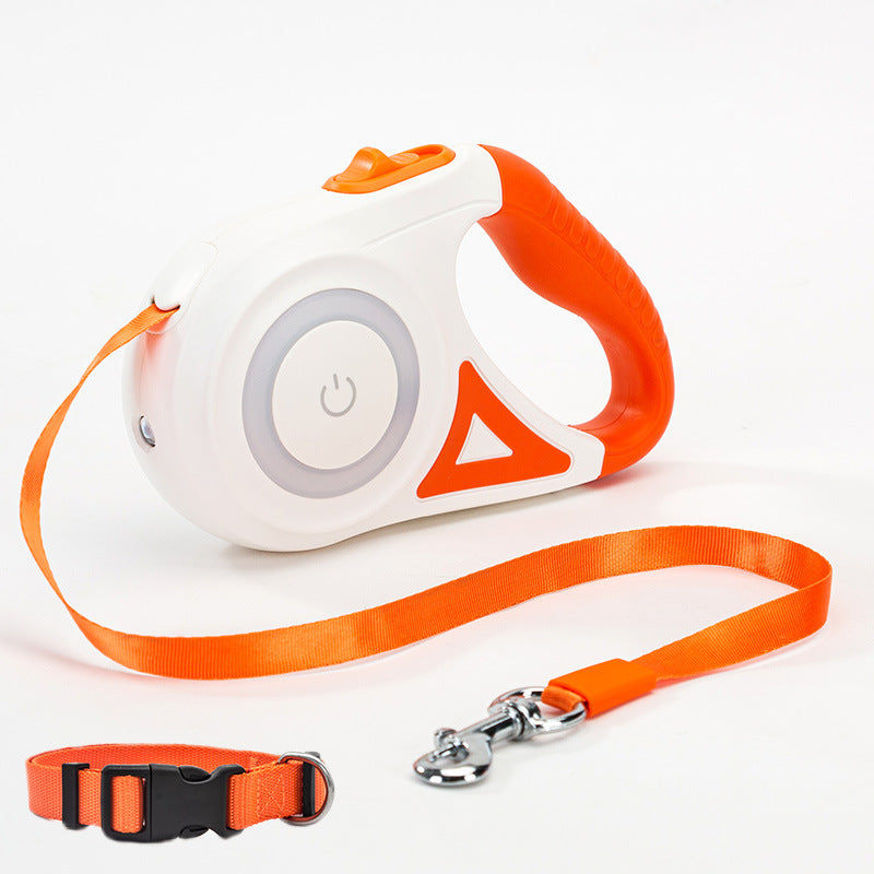 Retractable Dog Leash & Collar Set - Night Spotlight